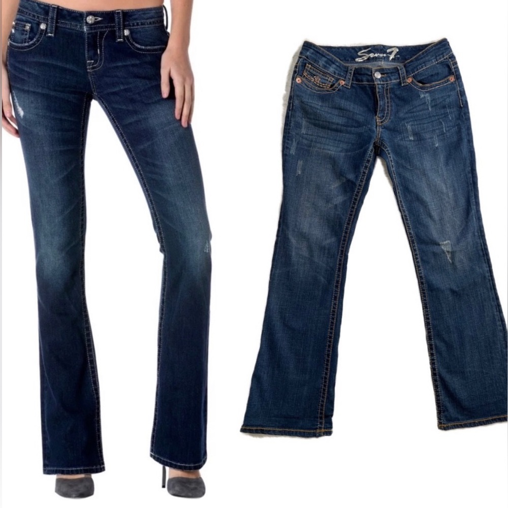 Distressed boot cut Jeans